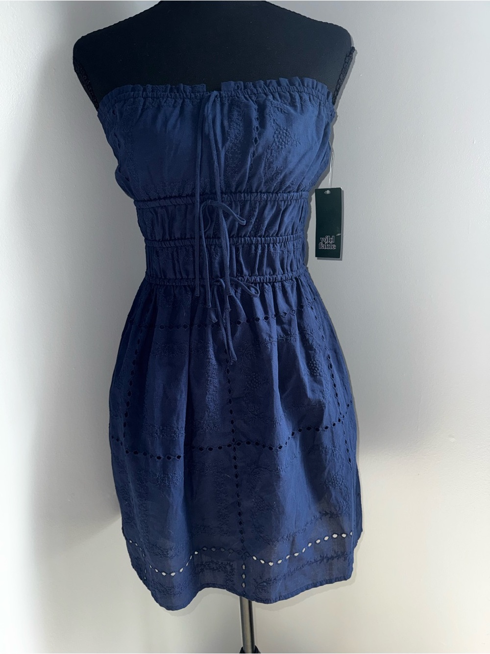 Wild Fable Mini Eyelet Tie-Front Tube Dress